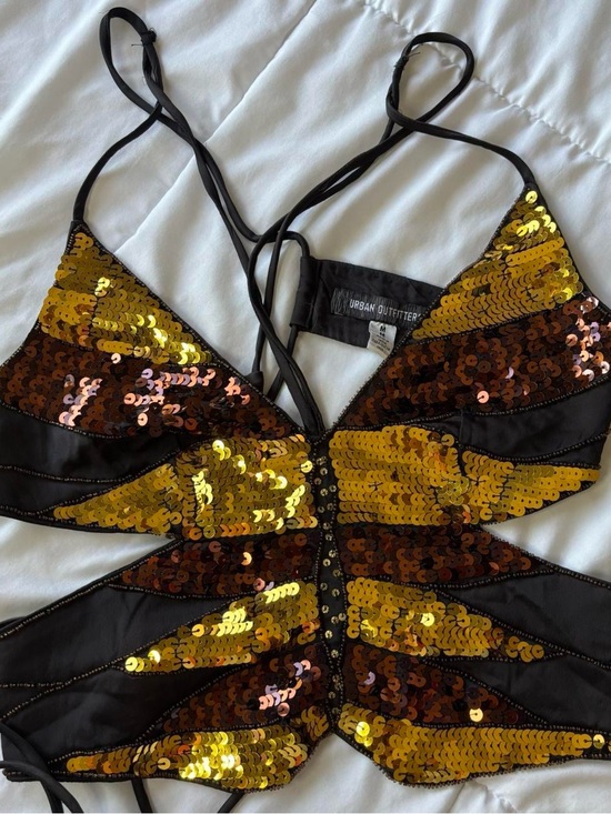 Urban Outfitters Tops - Urban Outfitters Gold and Bronze Sequin Strappy Camisole